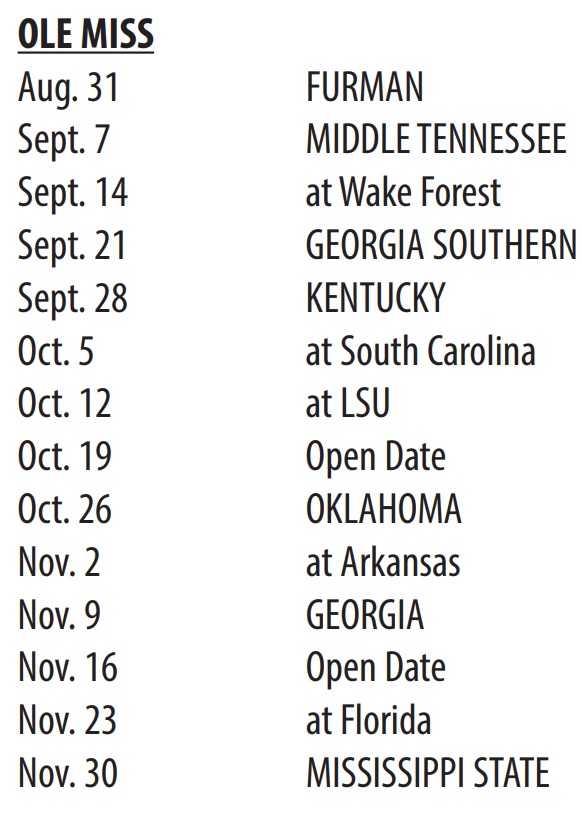 2024 Ole Miss Football Schedule