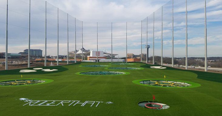 How far is the Net at Top Golf?