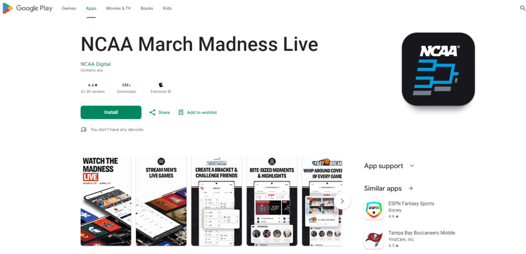 March Madness Live App on Google Play Store