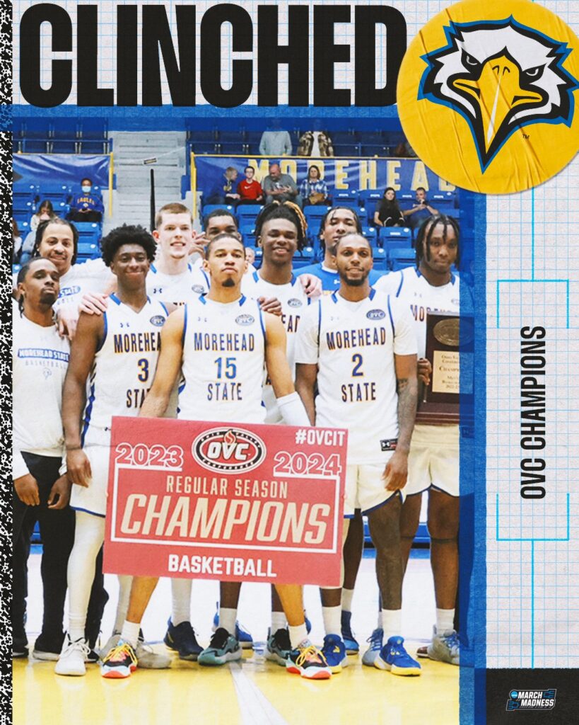Morehead State was the first team to clinch an automatic bid to the NCAA Tournament (Men's).,