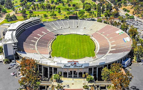 Aerial view of the Rose Bowl.