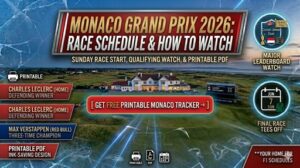 Monaco Grand Prix Schedule 2026