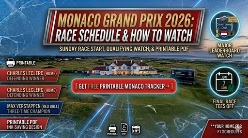 2026 Monaco Grand Prix Schedule