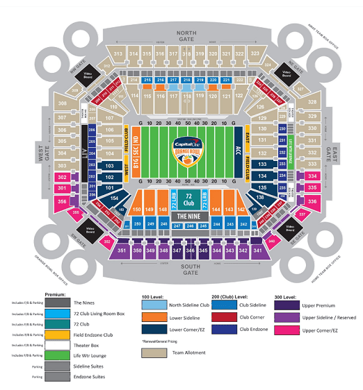 2025 Orange Bowl Seating Chart