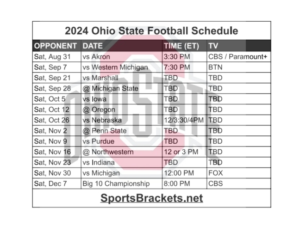 Read more about the article Printable 2024 Ohio State Football Schedule; Matchups and TV Broadcast