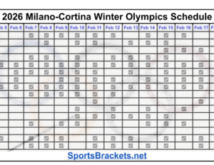 2026 Winter Olympics Schedule; Printable, Major Events