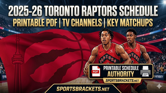 Printable 2025-26 Toronto Raptors Schedule