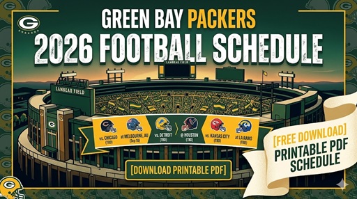 2026 Green Bay Packers Schedule Feature - Sports Brackets 2026 Green Bay Packers Schedule