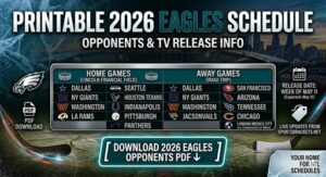 Printable 2026 Philadelphia Eagles Schedule Featured
