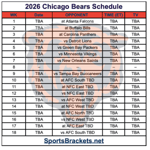 2026 Chicago Bears Schedule