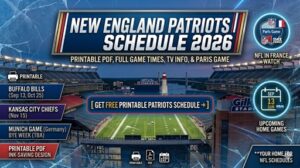 2026 New England Patriots Schedule