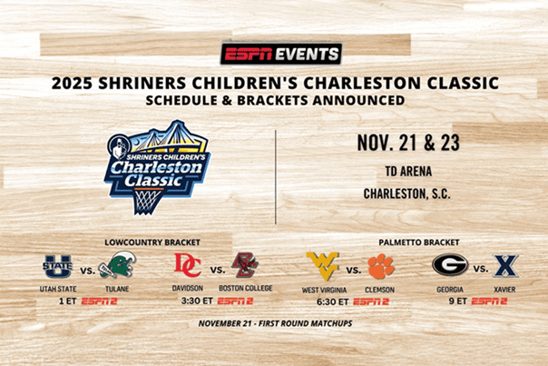ESPN Events Shriners Classic Banner - Sports Brackets 2025 Shriners Children's Charleston Classic Schedule