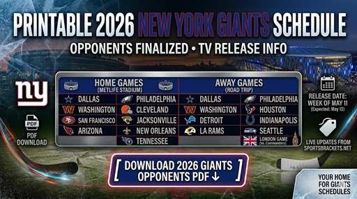 Printable 2026 New York Giants Schedule Featured