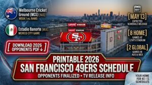 Printable 2026 San Francisco 49ers Schedule Featured