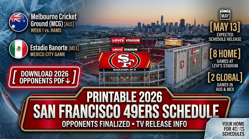 Printable 2026 San Francisco 49ers Schedule Featured