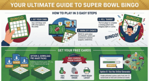 Read more about the article Free Printable Super Bowl LX Bingo Cards 2026: Patriots vs Seahawks Props & Fun; Download 1, 10, or 50 Unique PDFs for Your Party