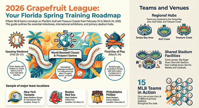 2026 Grapefruit League Infographic - Sports Brackets 2026 Grapefruit League Spring Training Schedule