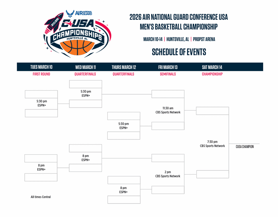 Printable 2026 Conference USA Tournament Bracket