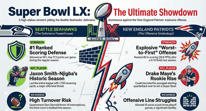 Super Bowl LX 2026 Preview Podcast – Patriots vs. Seahawks Rematch