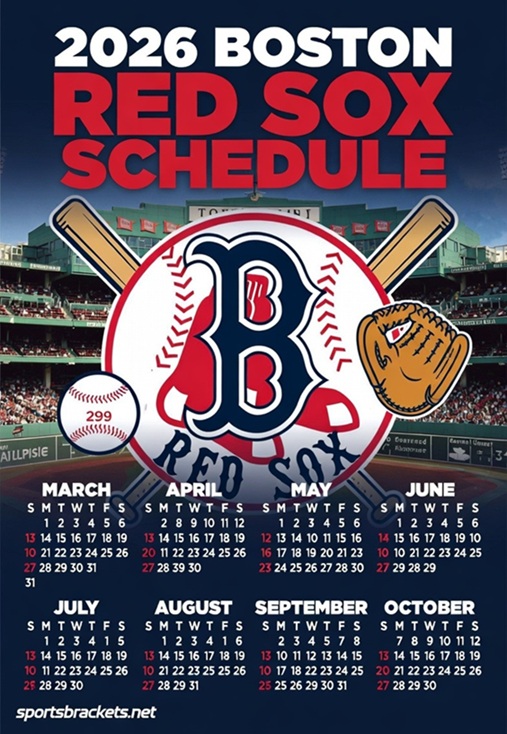 2026 Boston Red Sox Schedule Printable - Sports Brackets 2026 Boston Red Sox Schedule Printable