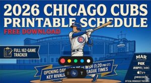 Read more about the article 2026 Chicago Cubs Printable Schedule: Dates, Times, and TV Info