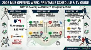 2026 MLB Opening Day Schedule: Printable PDF, TV Channels & Streaming Guide