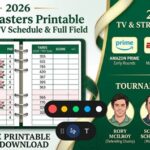 2026 Masters Printable Scorecard
