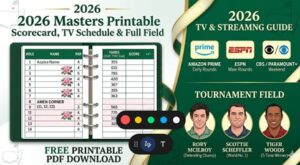 Read more about the article 2026 Masters Printable Scorecard, TV Schedule, & Full Tournament Field