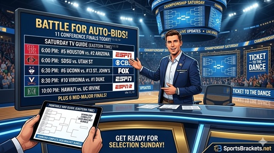 2026 Championship Saturday: Men’s College Basketball TV Schedule and Matchups – Sports Brackets