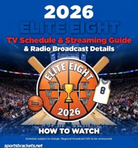 Read more about the article How to Watch the 2026 Elite Eight: TV Schedule, Streaming, and Radio Guide