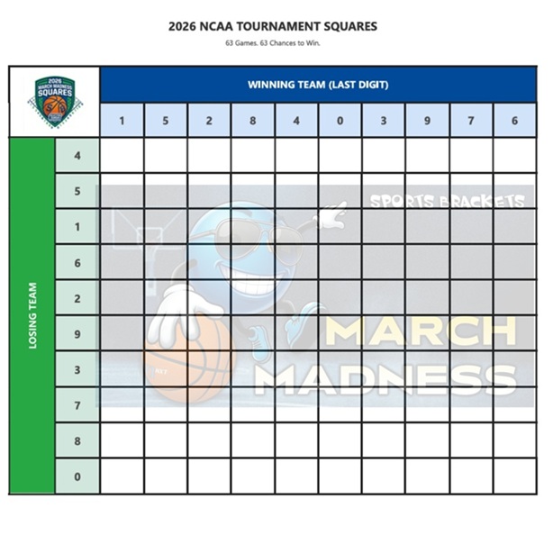 March Madness Squares Brand - Sports Brackets 2026 March Madness Squares Generator