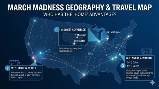 March Madness Geography Guide: Which Teams Have the Shortest Travel and “Home” Game Advantage in 2026? – Sports Brackets
