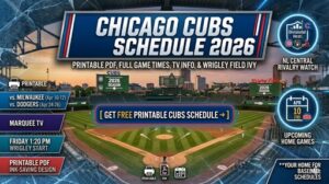 Printable 2026 Chicago Cubs Schedule Update