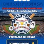 2026 Detroit Tigers Printable Schedule