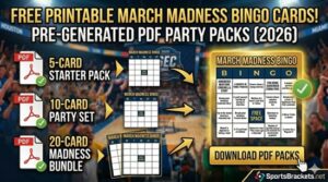Read more about the article Free Printable March Madness Bingo Cards (PDF Party Packs)