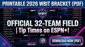 Printable 2026 WBIT Bracket