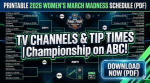 Printable 2026 Women’s March Madness Schedule