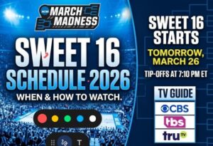 Sweet 16 Schedule 2026: When & How to Watch Every March Madness Game Tonight