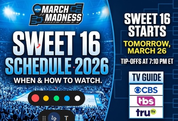 2026 Sweet 16-schema: wanneer en hoe je vanavond elke March Madness-game kunt bekijken