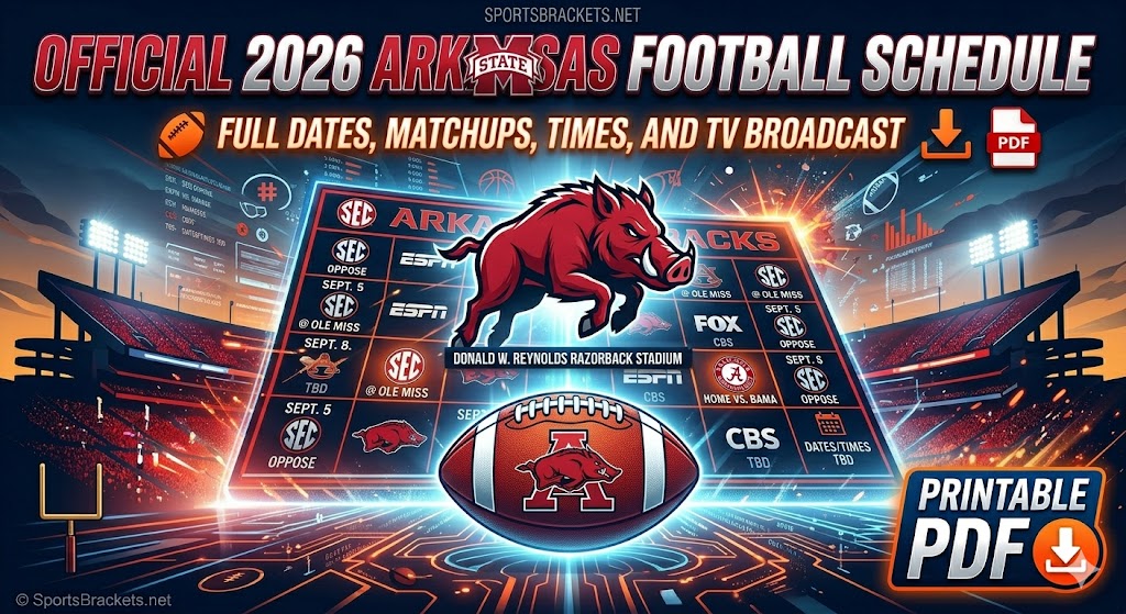 2026 Arkansas Football Schedule Printable