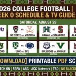 2026 College Football Week 0 Schedule