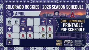 2026 Colorado Rockies Schedule