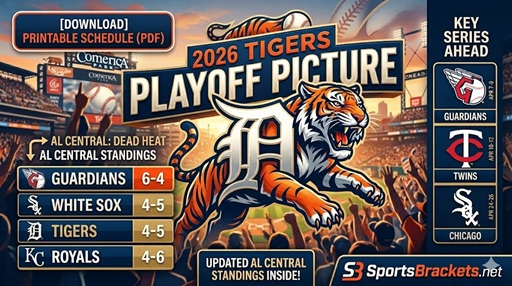 2026 Detroit Tigers Playoff Picture: AL Central Standings & Updated Printable Schedule – Sports Brackets