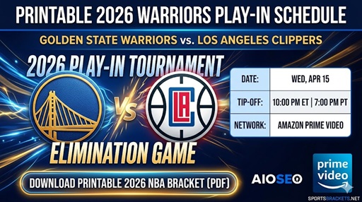 Printable 2026 Golden State Warriors Play-In Schedule: Dates, Matchups, and TV – Sports Brackets