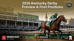 Read more about the article 2026 Kentucky Derby Preview & Post Positions: Renegade Leads the Field of 20
