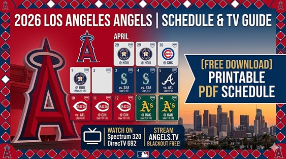 2026 Los Angeles Angels Schedule: Results, TV Guide, and Printable PDF – Sports Brackets