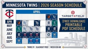 2026 Minnesota Twins Schedule