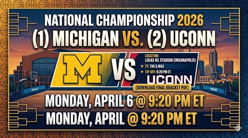 2026 NCAA Championship: Michigan vs. UConn Schedule, Time, and TV Channel – Sports Brackets