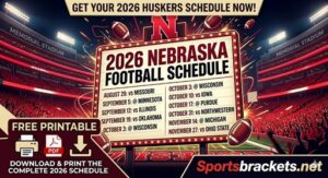 Read more about the article 2026 Nebraska Football Schedule, Printable PDF with TV Schedule