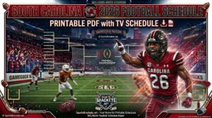 Read more about the article 2026 South Carolina Football Schedule, Printable PDF with TV Schedule